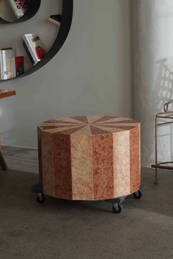 Red and Honey Marble Coffee Table