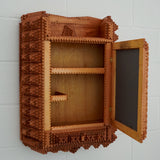 Tramp Art Wall Cabinet with Mirror