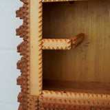 Tramp Art Wall Cabinet with Mirror