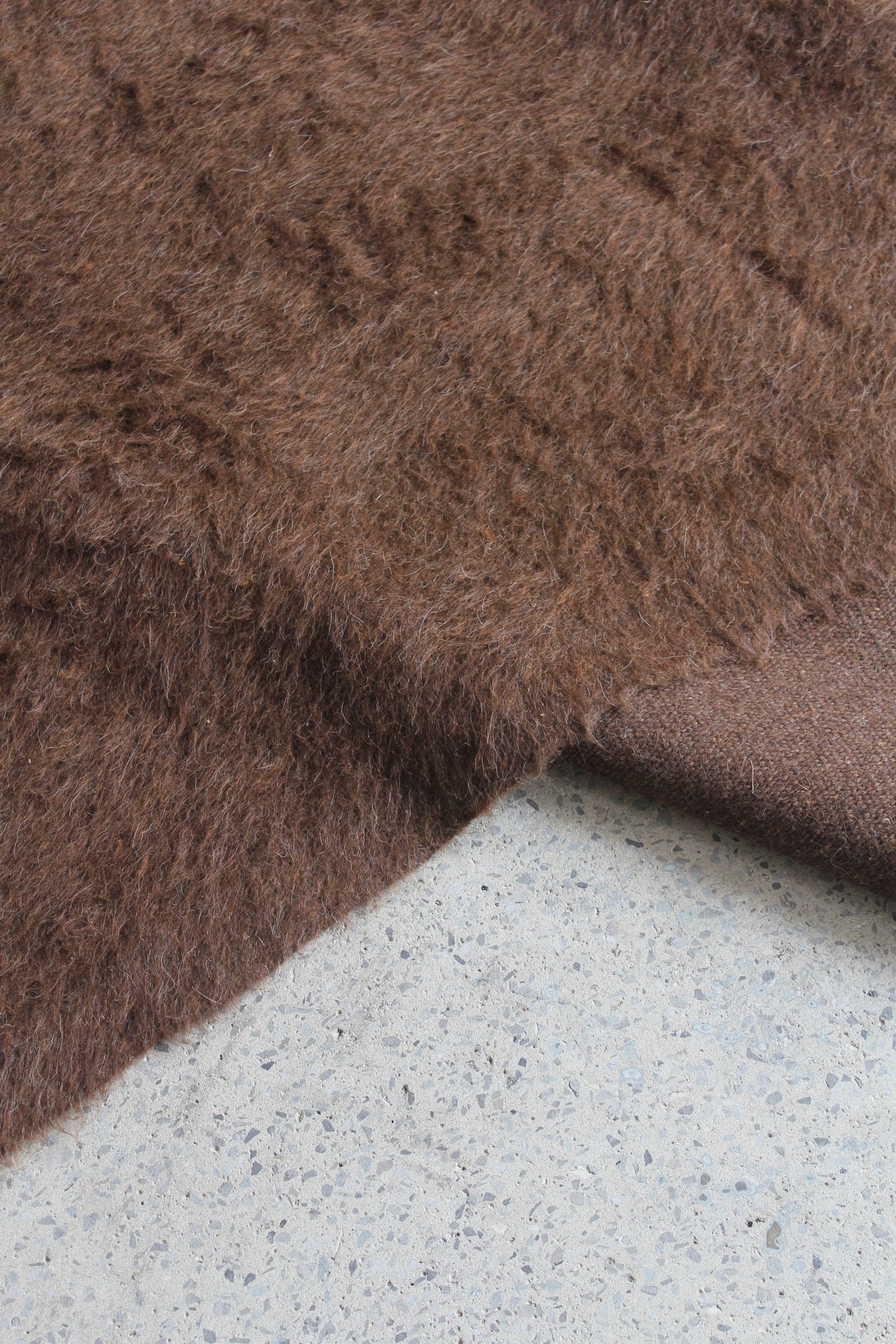 Turkish Flokati Rug in Chocolate Brown