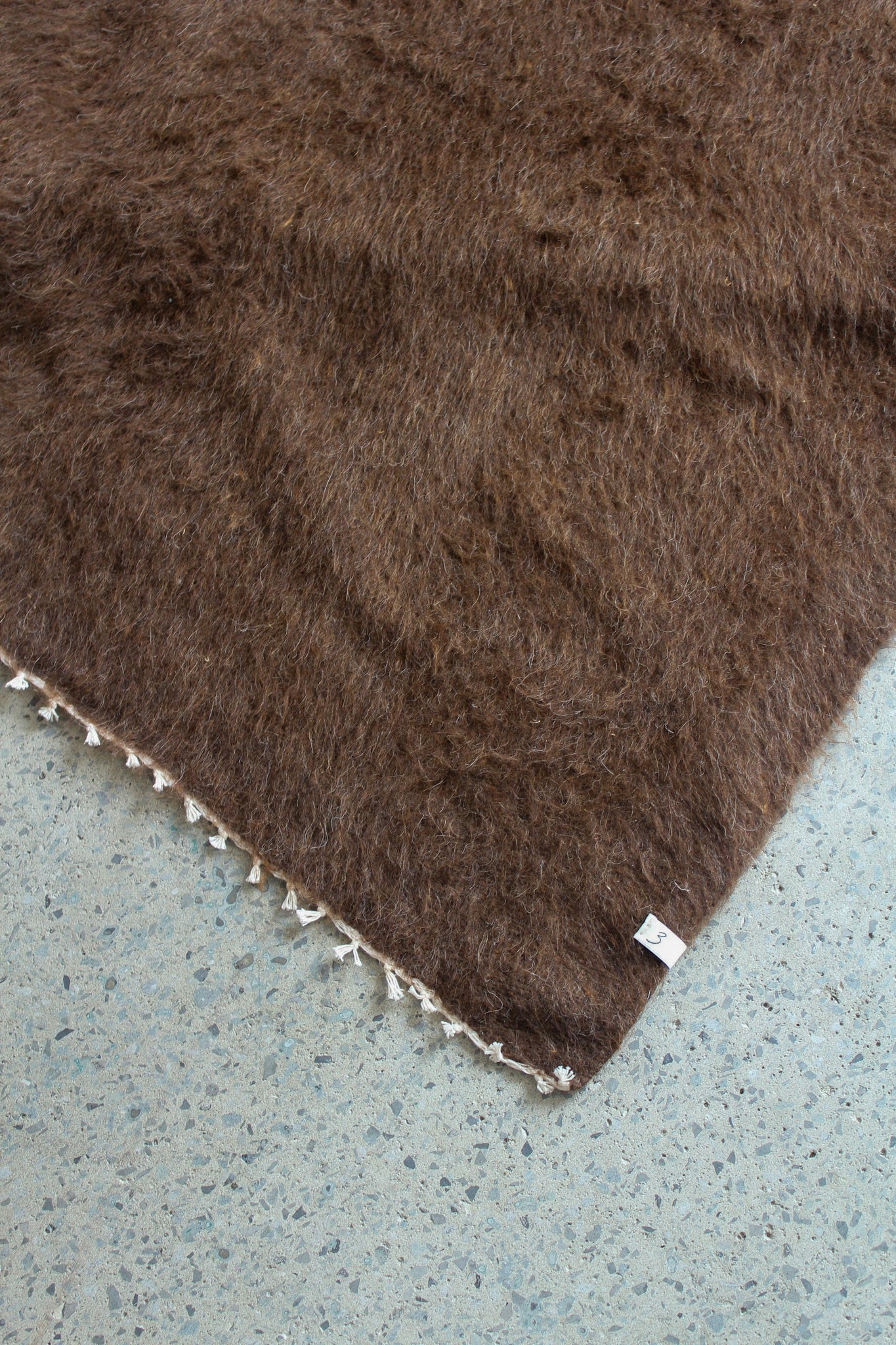 Turkish Flokati Rug in Chocolate Brown
