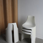 Set of 4 Cream Umbo Stacking Chairs by Kay Leroy Ruggles