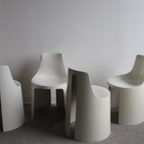 Set of 4 Cream Umbo Stacking Chairs by Kay Leroy Ruggles