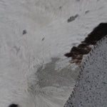 Vintage Speckled Cowhide Rug Tricolour Leather Trim