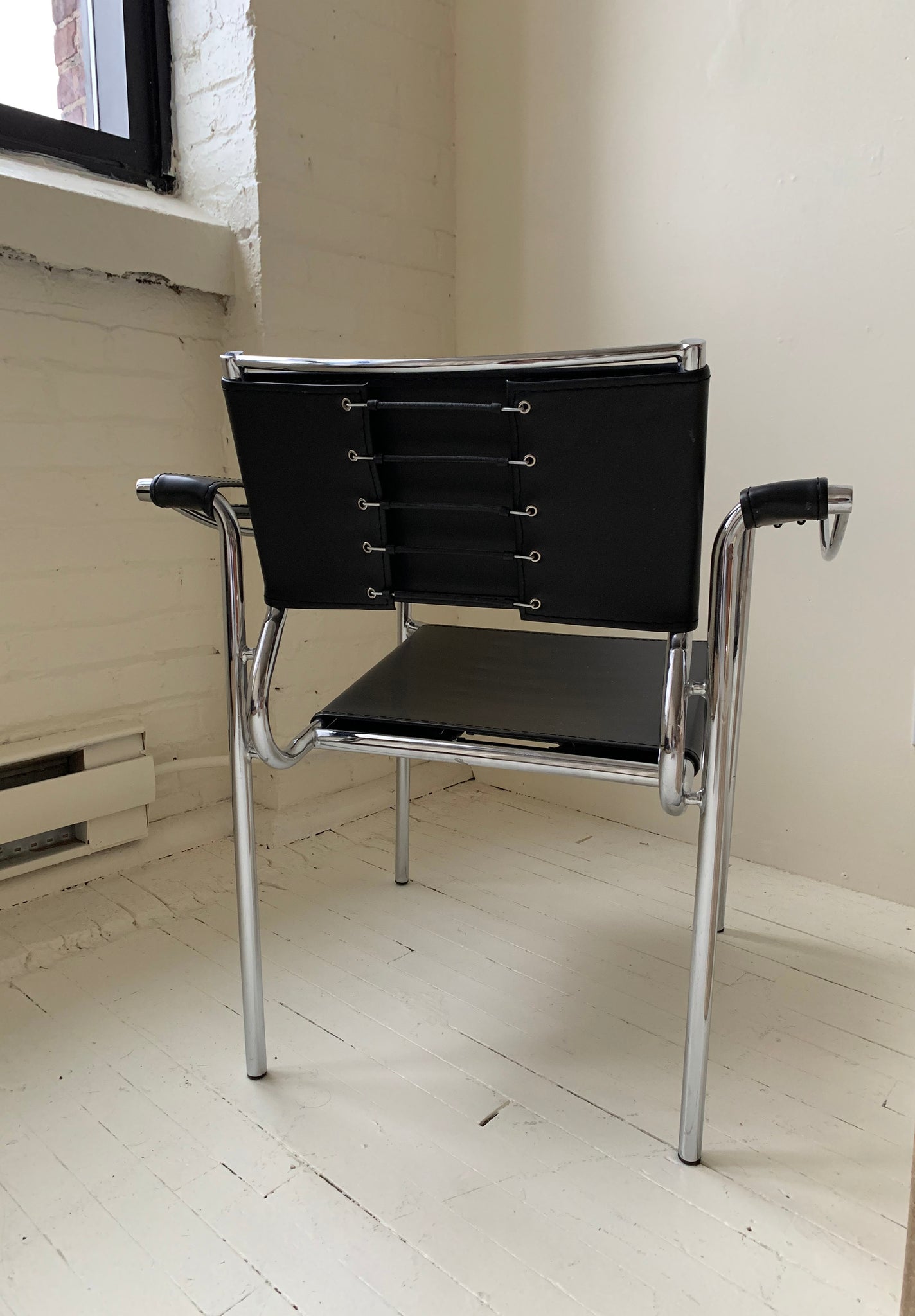 Leather and Chrome Lounge Chair