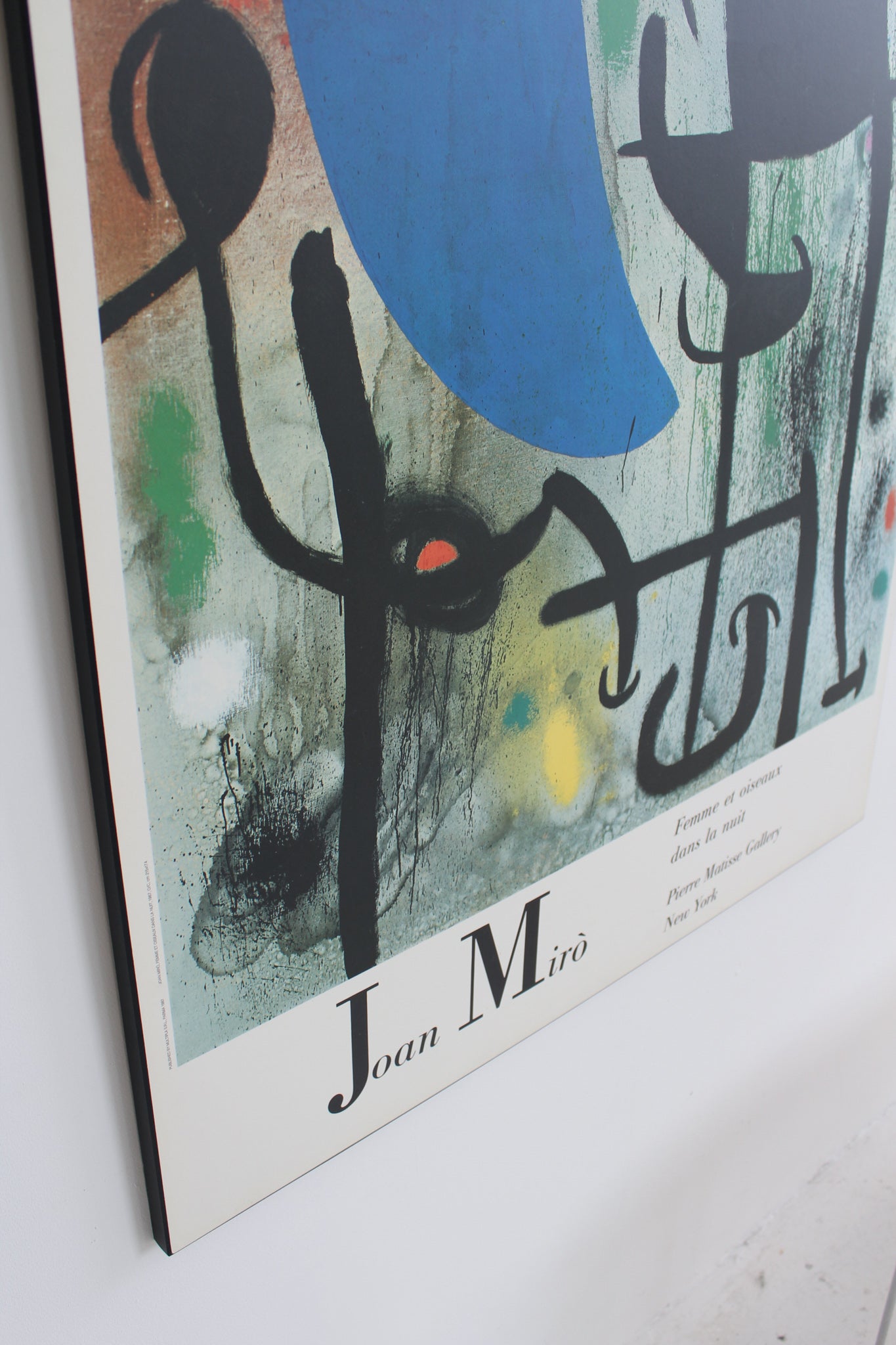 "Femme et Oiseaux dans la Nuit" by Joan Miró Laminated Print