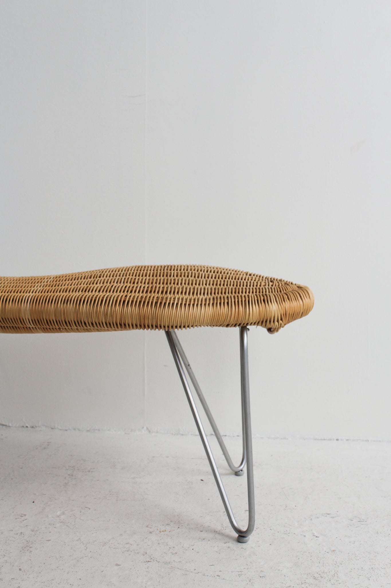 Peanut Shaped Rattan Bench