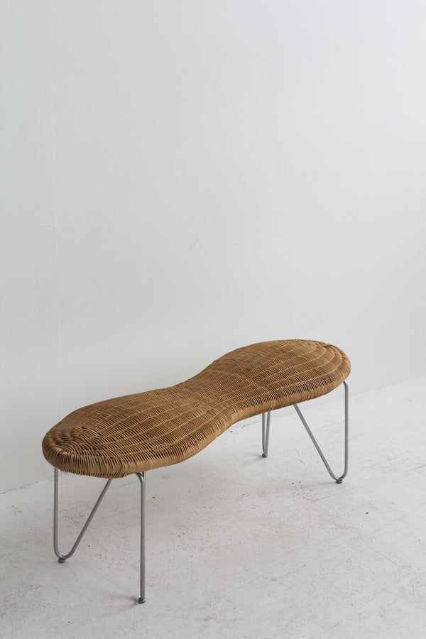 Peanut Shaped Rattan Bench