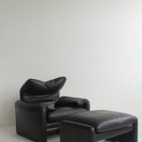 Maralunga Lounge Chair and Ottoman by Vico Magistretti for Cassina