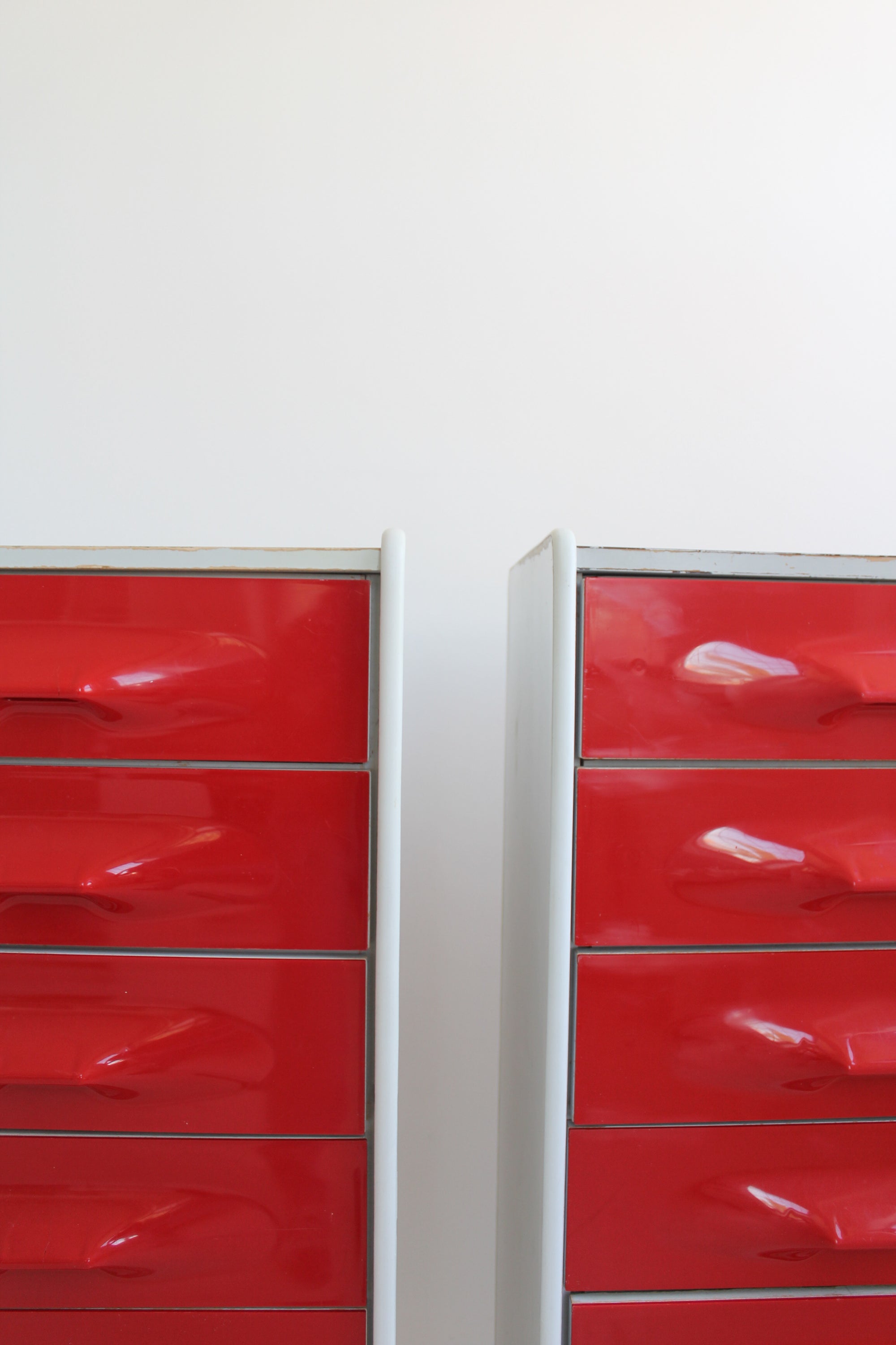 Red Highboy Dresser by Giovanni Maur for Treco