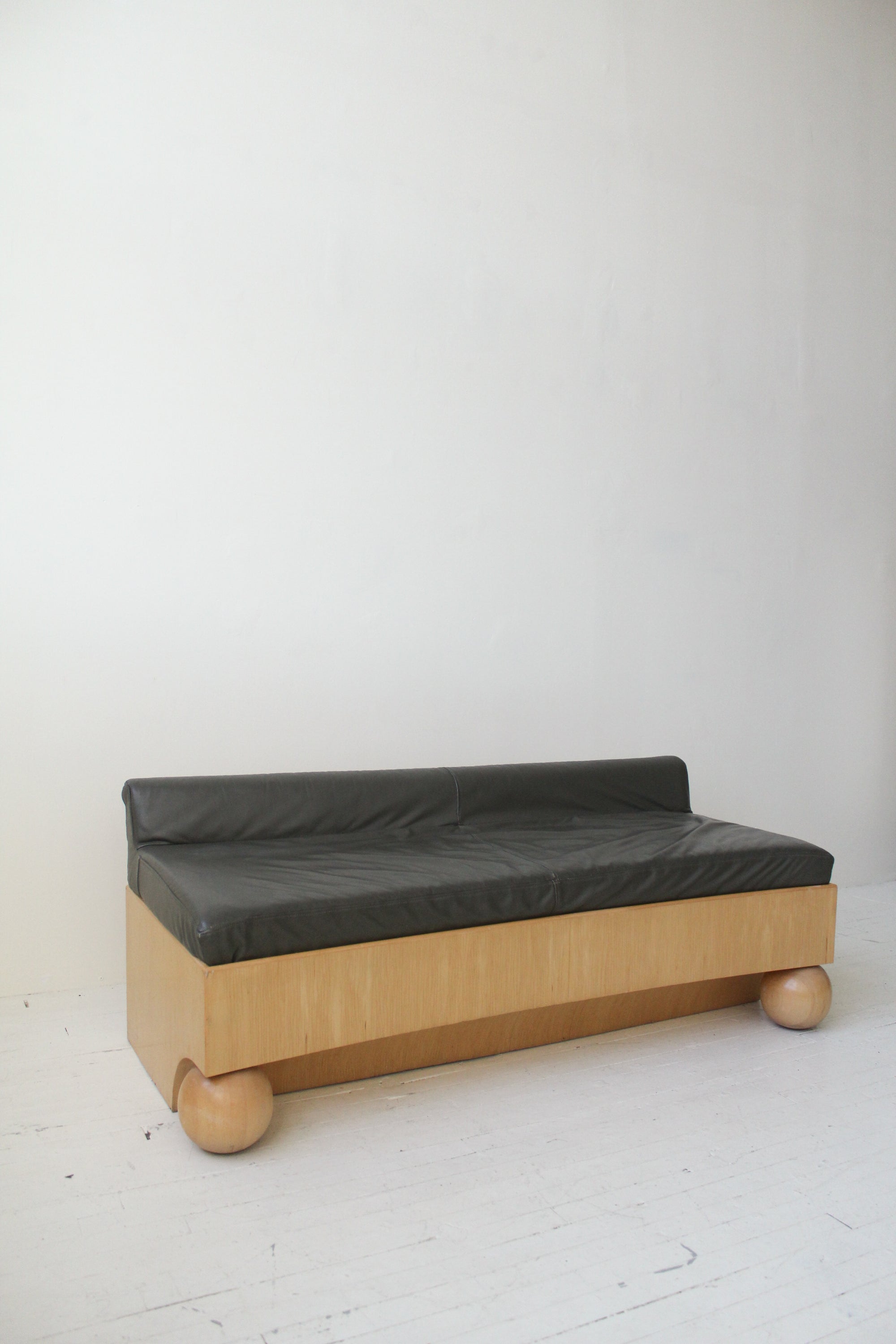 Birchwood and Leather Daybed