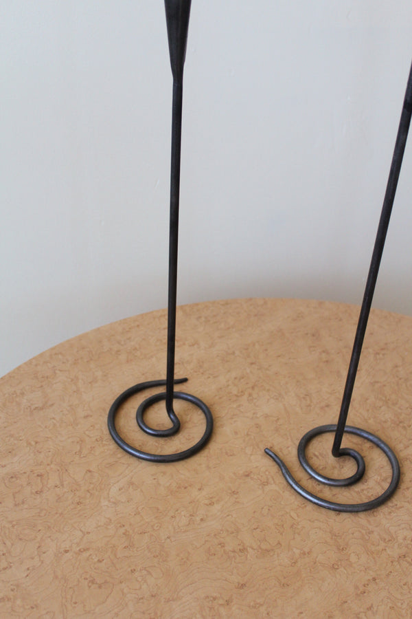 Iron Swirl Candle Holders