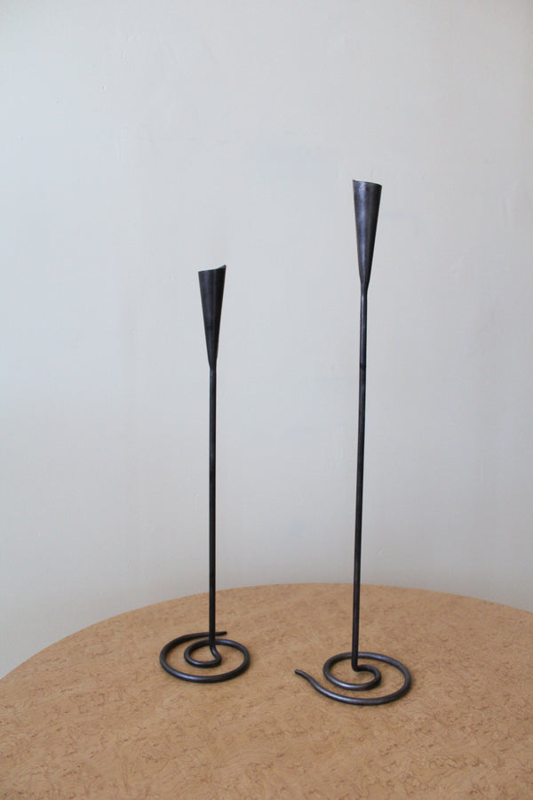 Iron Swirl Candle Holders