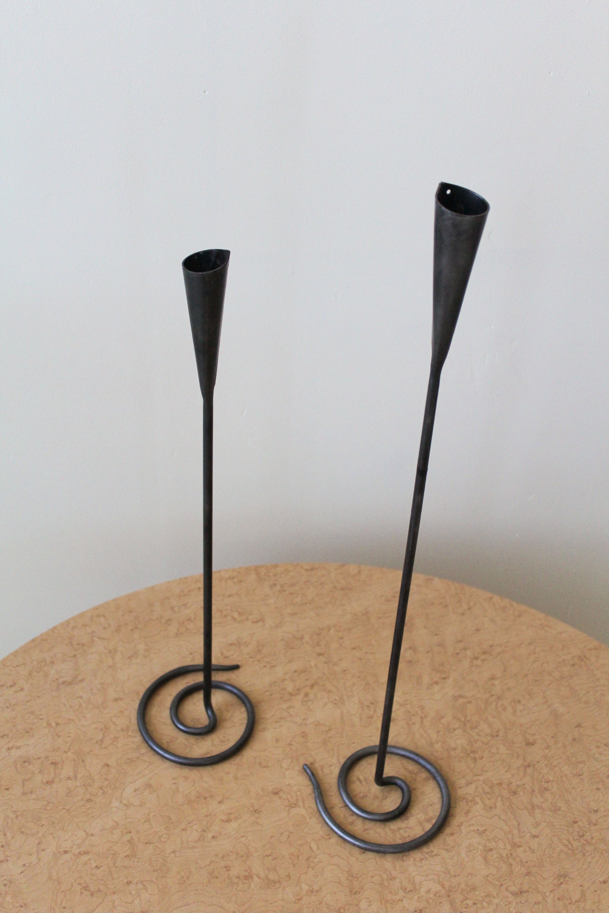 Iron Swirl Candle Holders