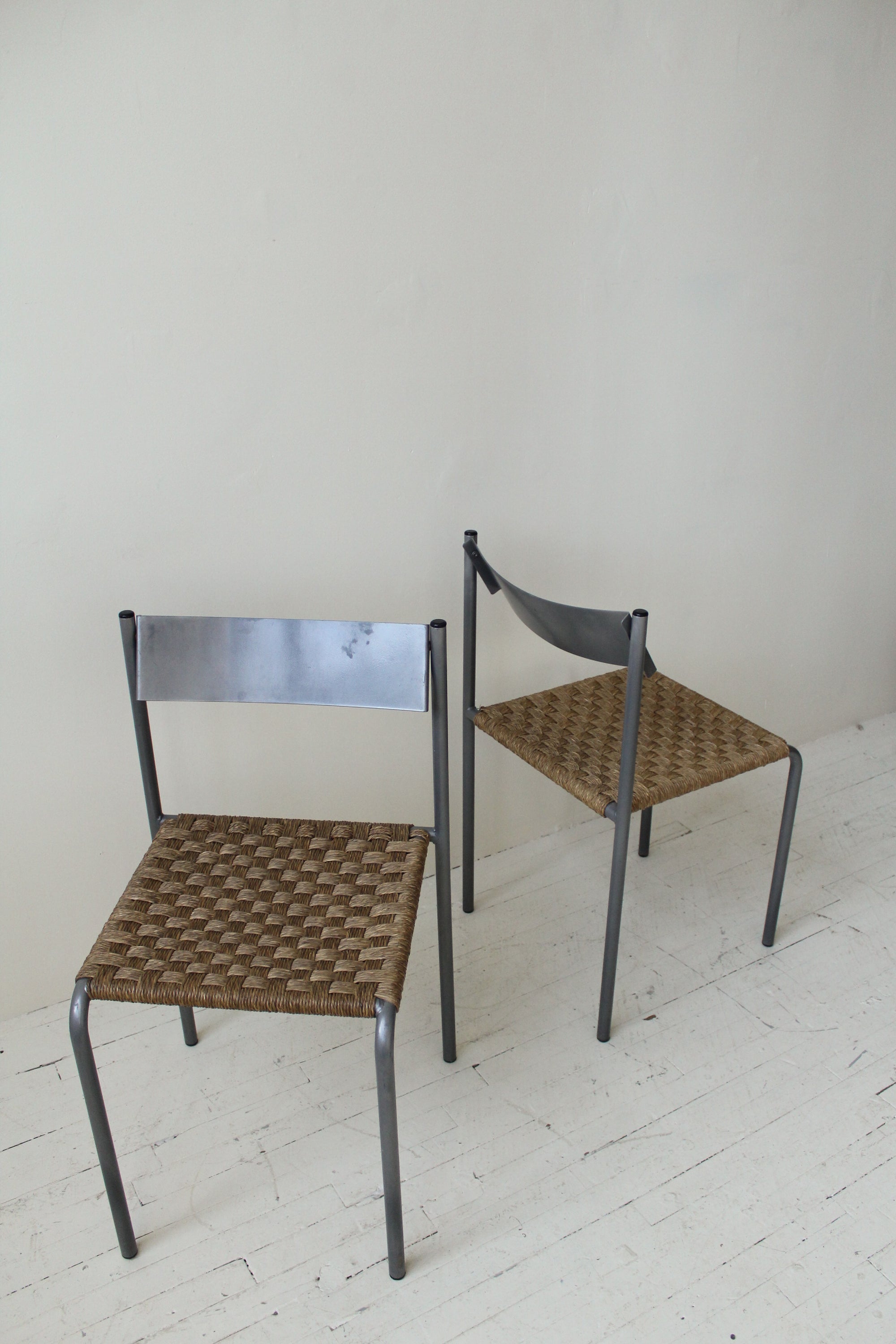 Woven and Metal Stacking Chairs