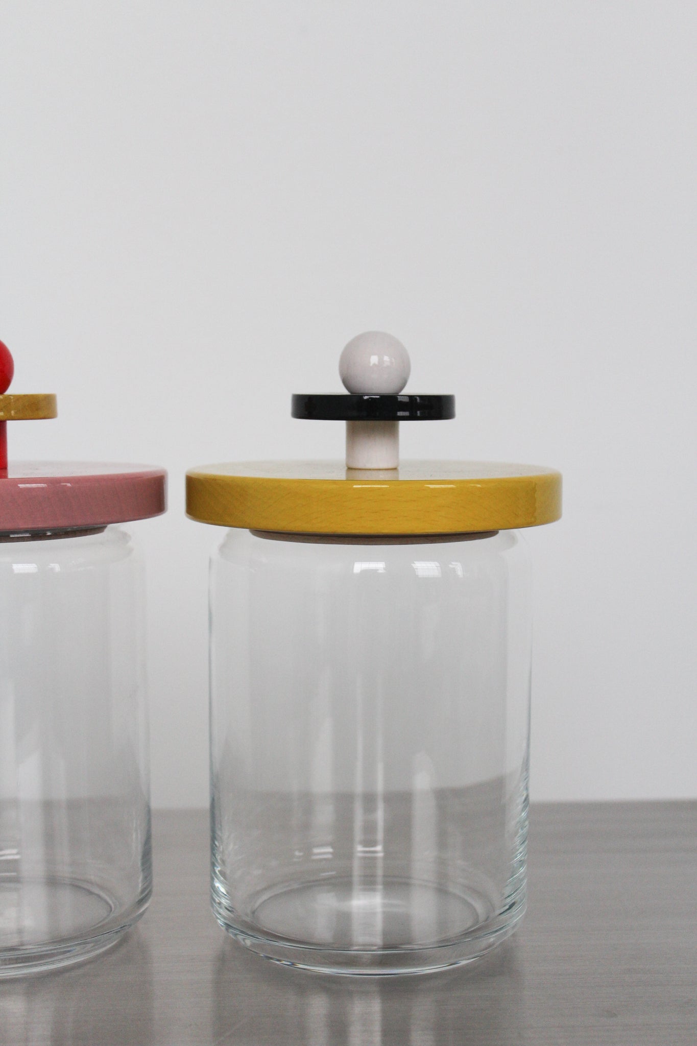 Alessi Ettore Sottsass Glass Container With Wood Lid