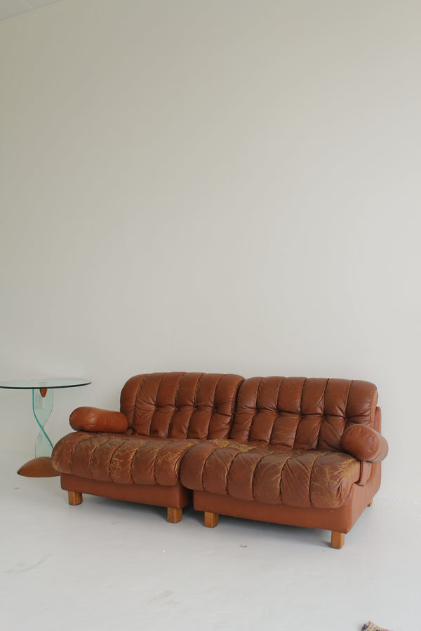 Modular Leather Loveseat