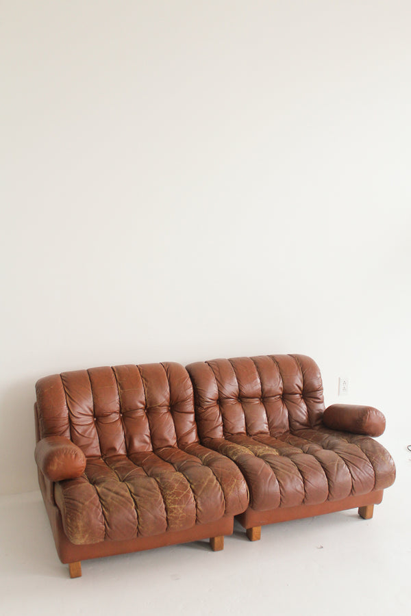 Modular Leather Loveseat