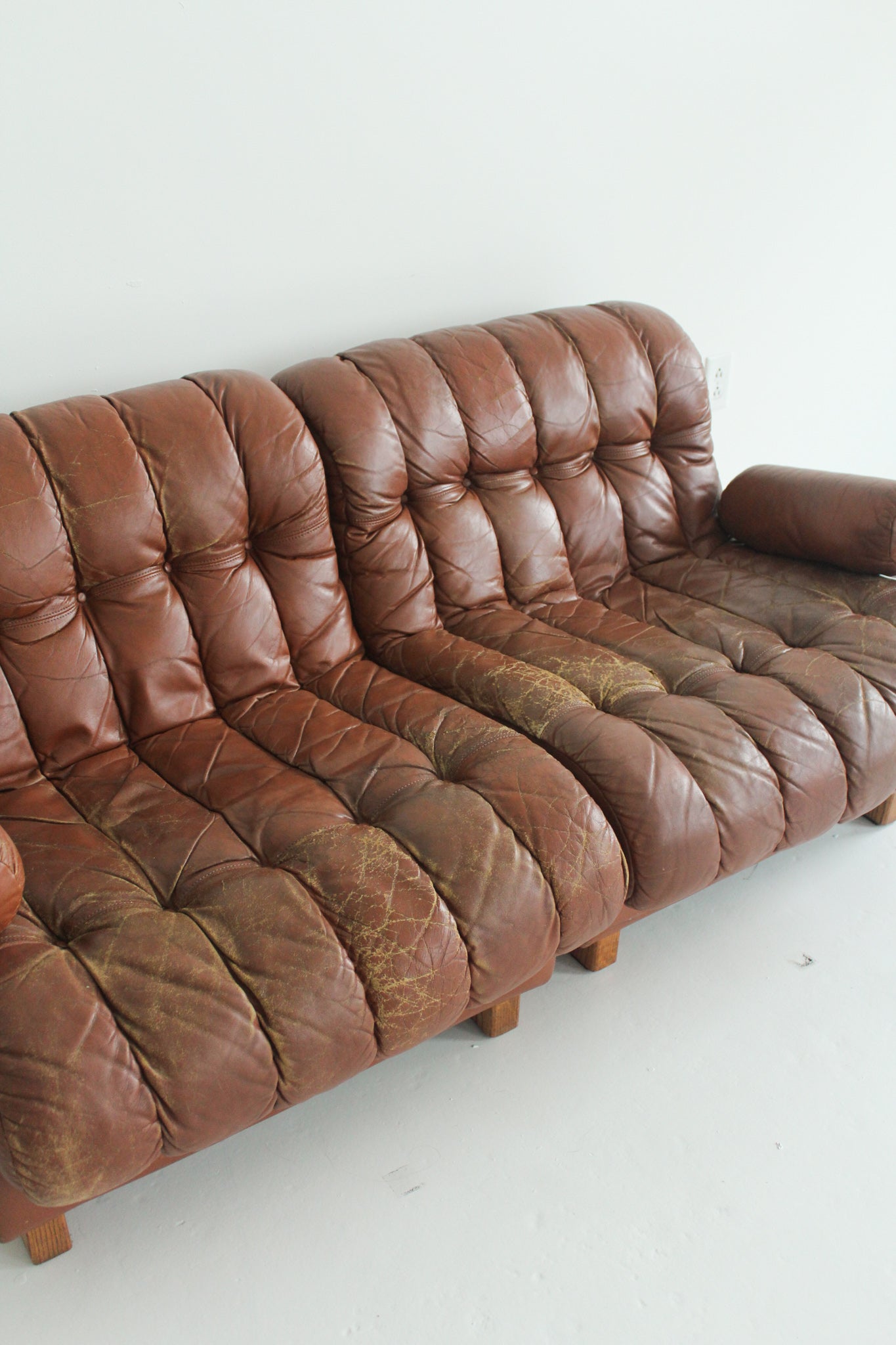 Modular Leather Loveseat