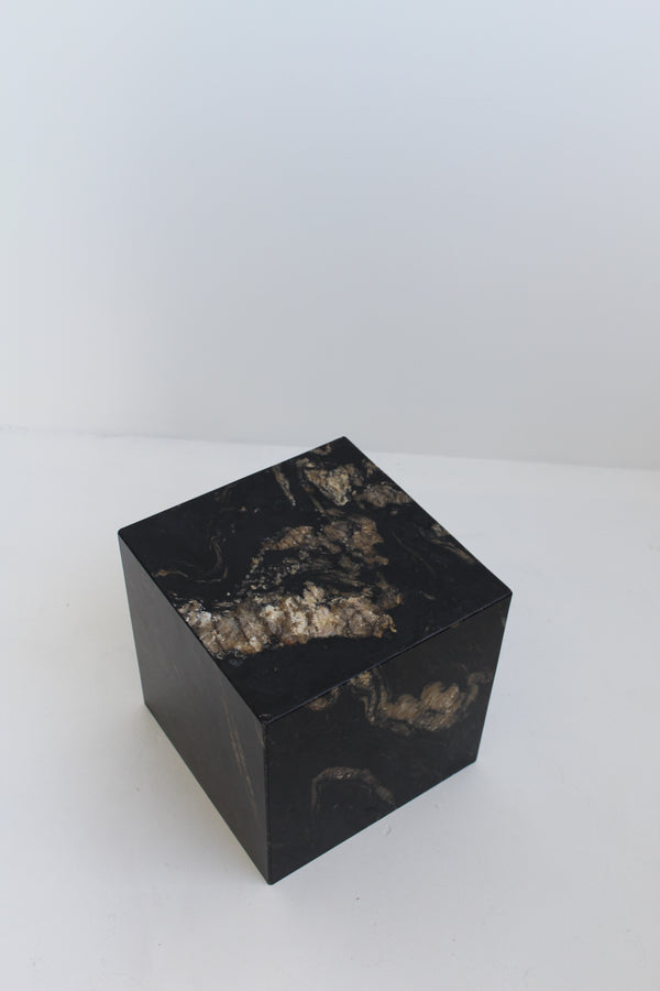 Titanium Cube Side Table