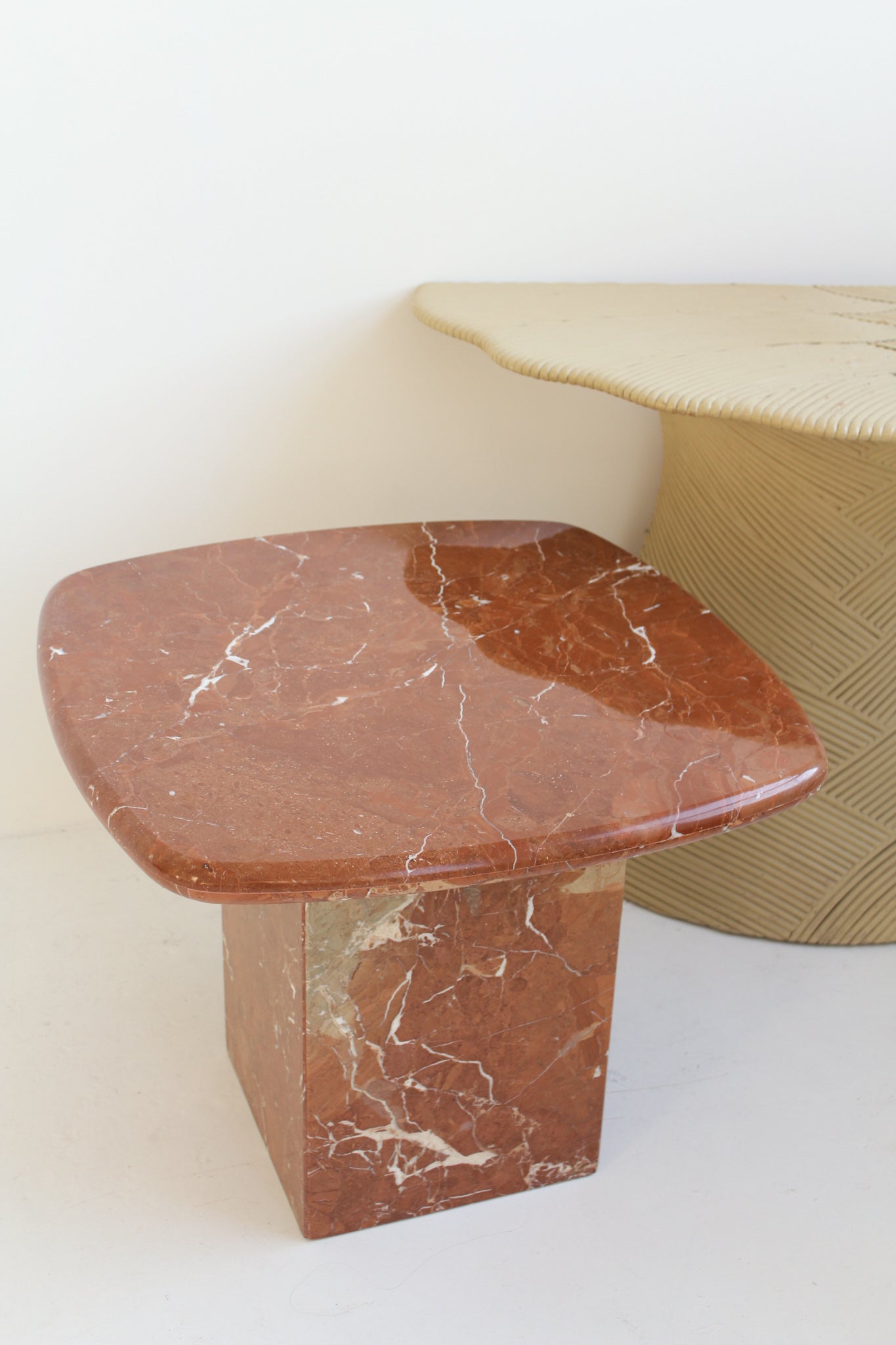 Rojo Alicante Marble Side Table