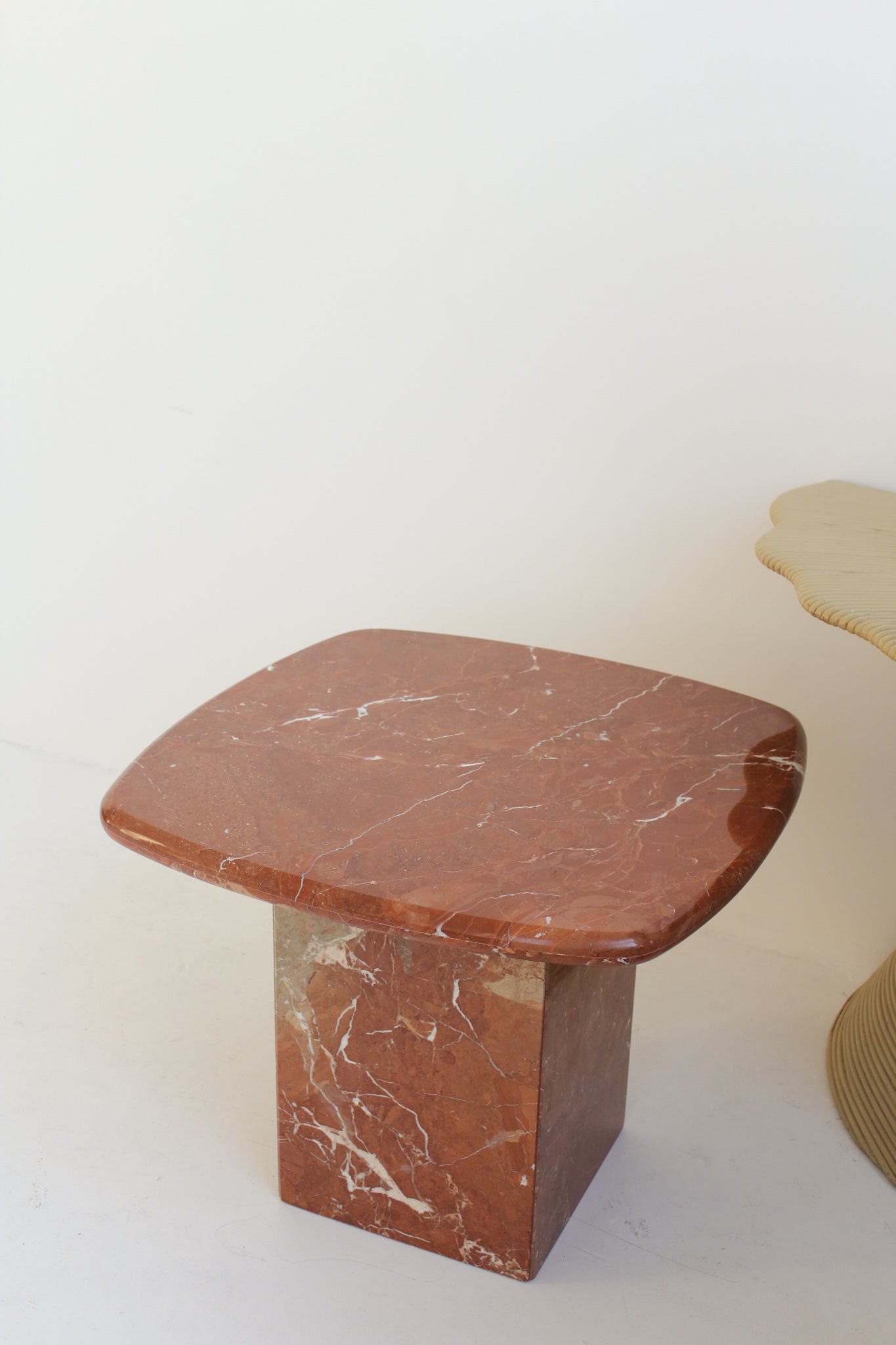 Rojo Alicante Marble Side Table