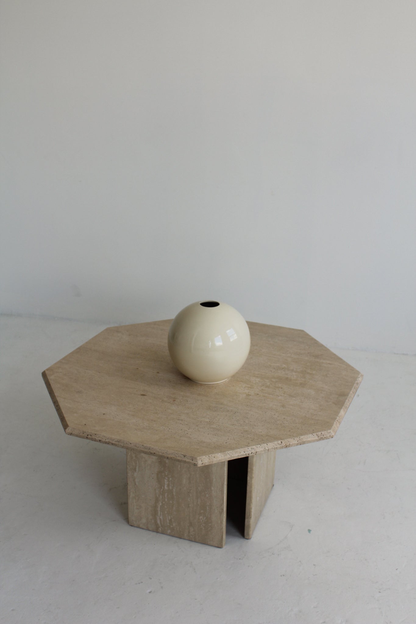 Octagon Travertine Coffee Table