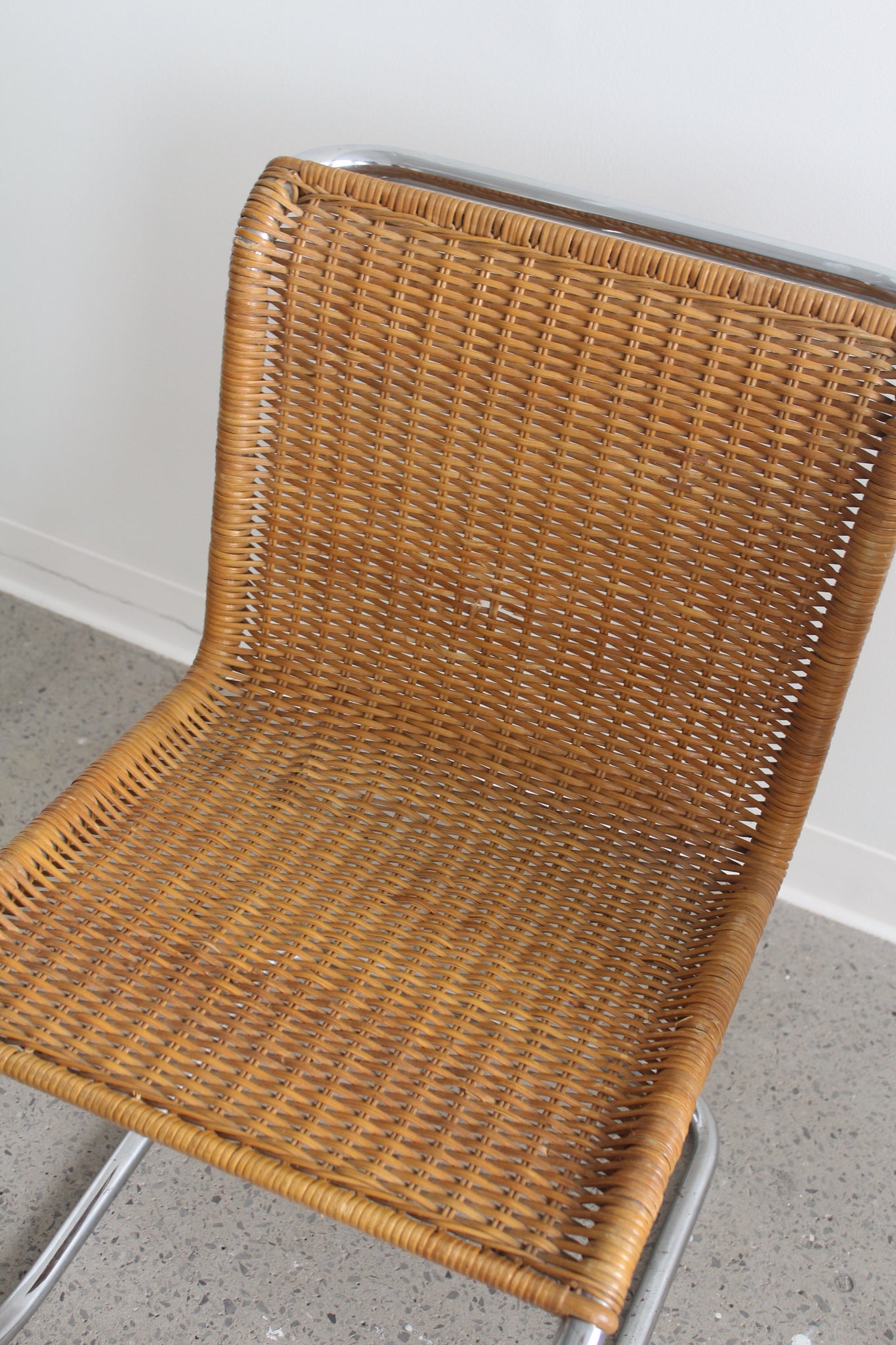 MR10 Woven Rattan Chairs by Mies Van Der Rohe