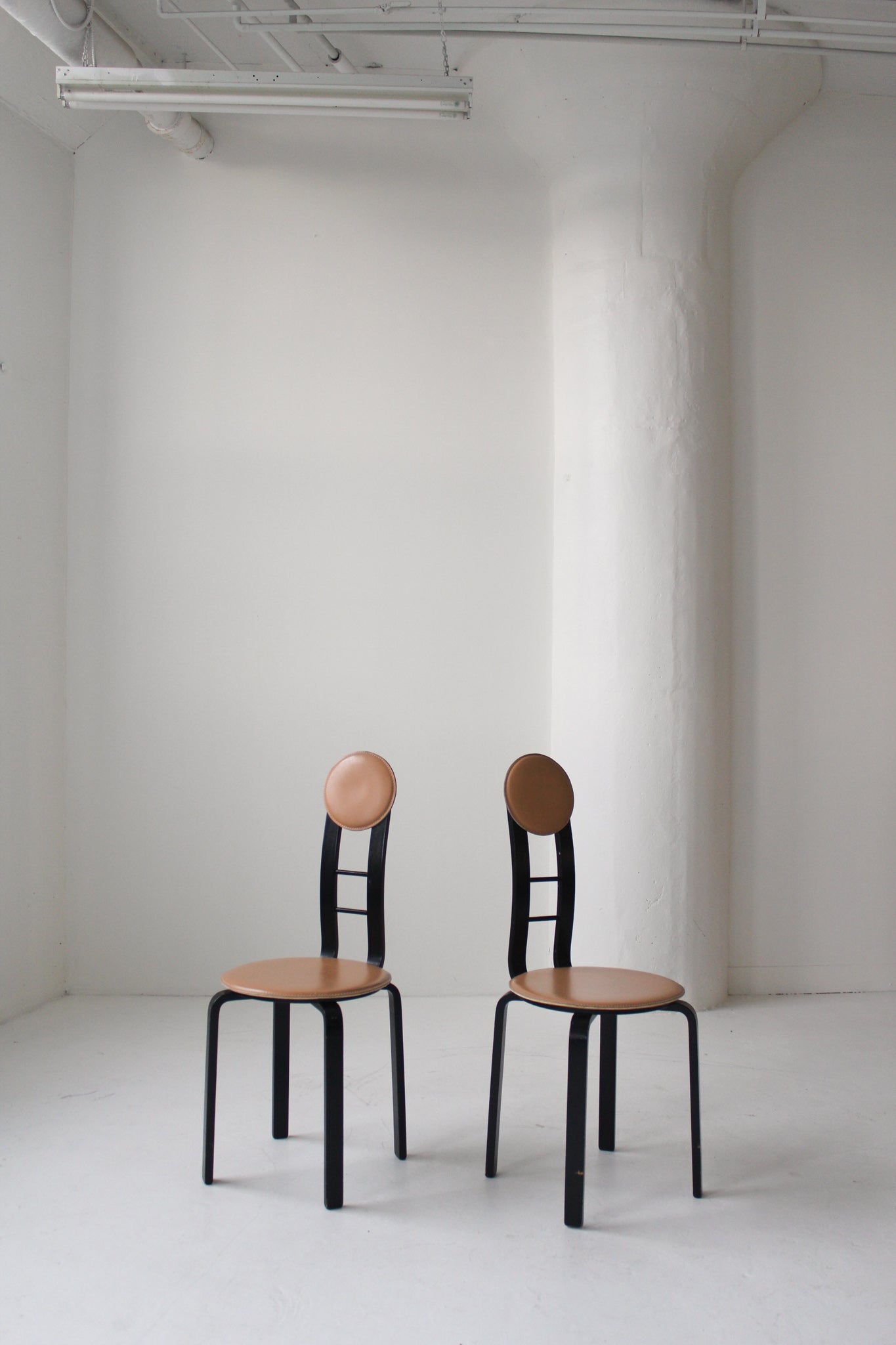 Italian Bentwood and Leather Chairs