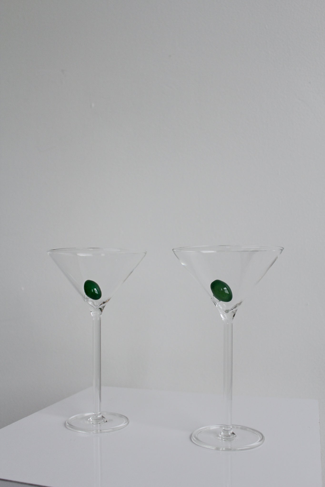 Martini Glass with Olive