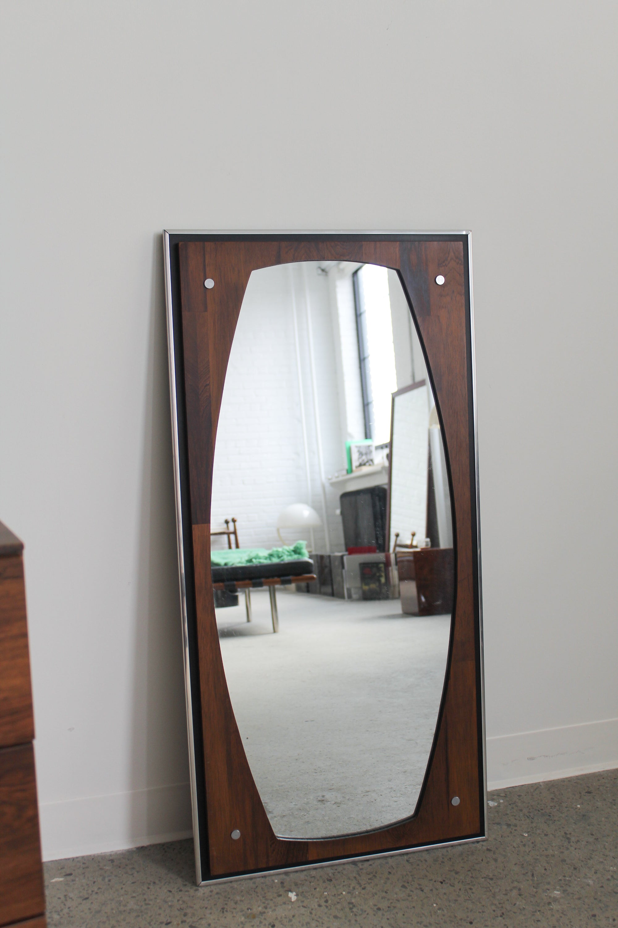 Rosewood Mirror by Henri Vallières