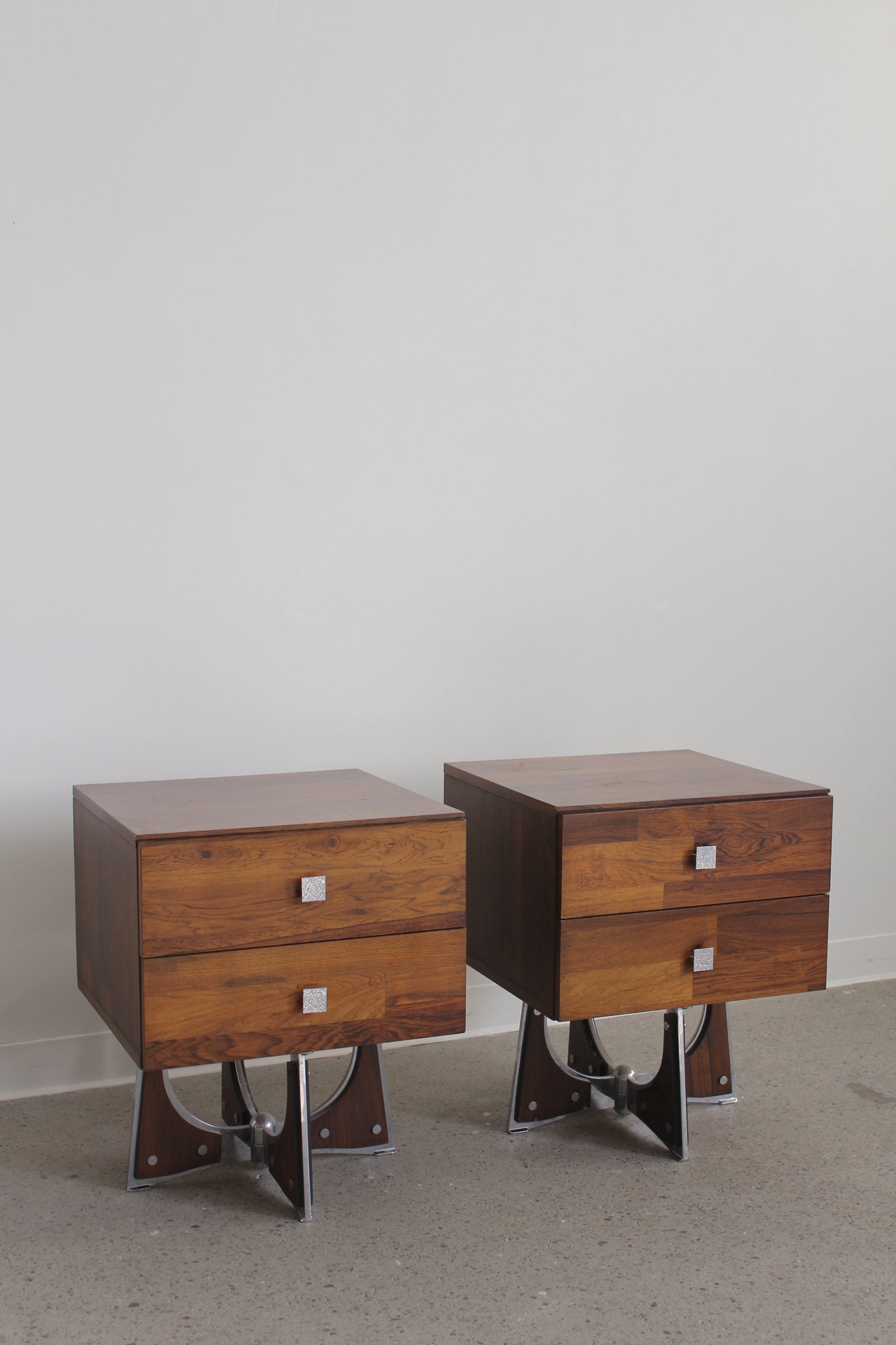 Rosewood Bedside Tables by Henri Vallières