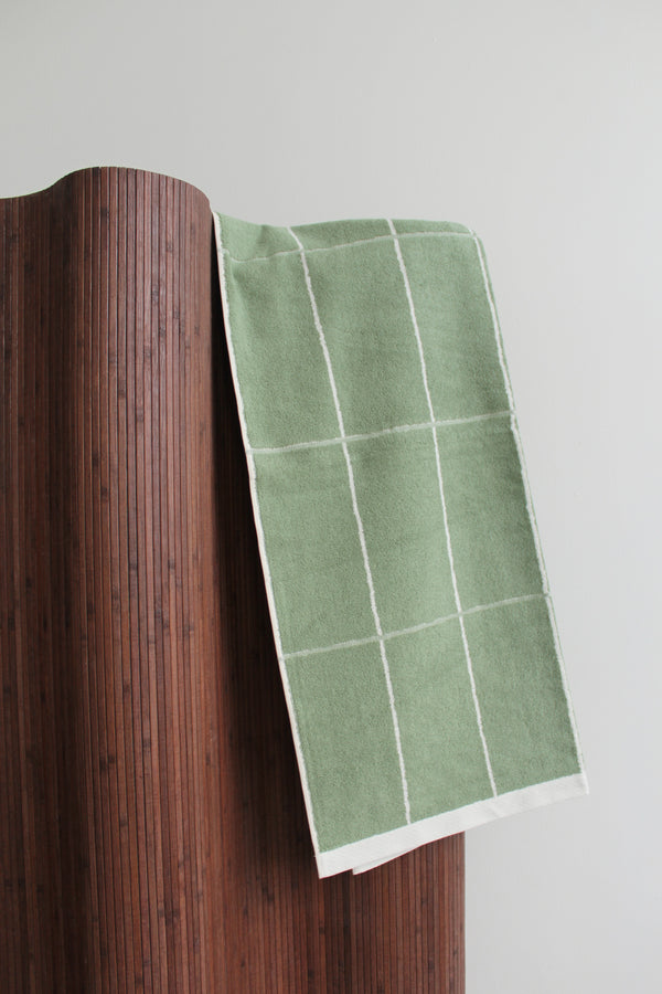 Bethell Bath Towel in Sage & Chalk by Baina