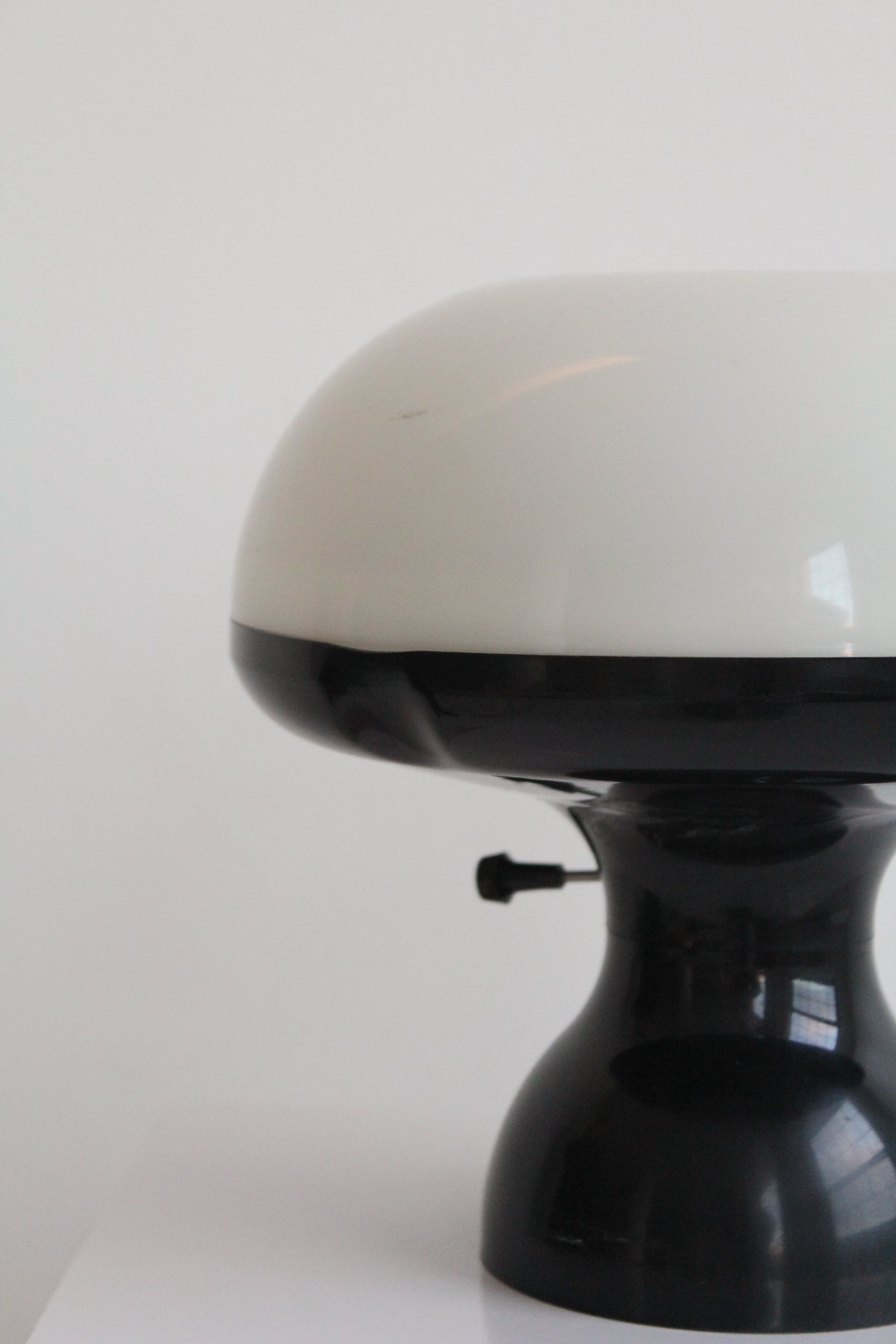 Black & White Plastic Mushroom Lamp by C.N Burnham