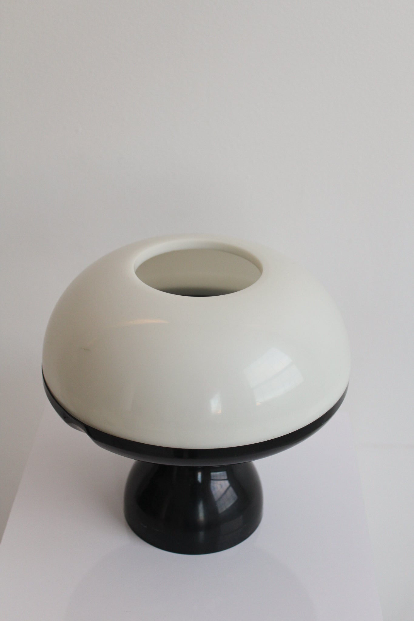 Black & White Plastic Mushroom Lamp by C.N Burnham