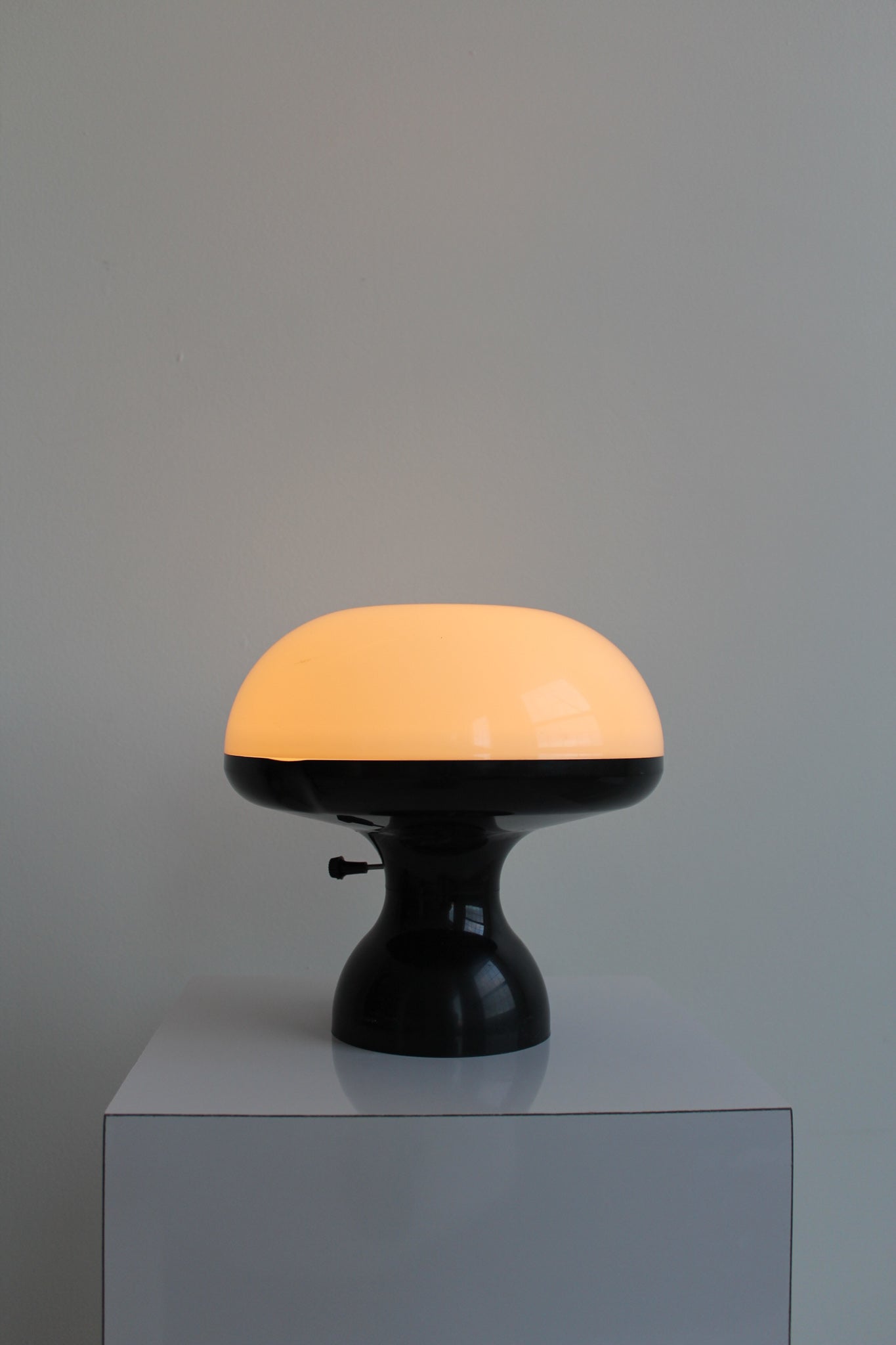 Black & White Plastic Mushroom Lamp by C.N Burnham