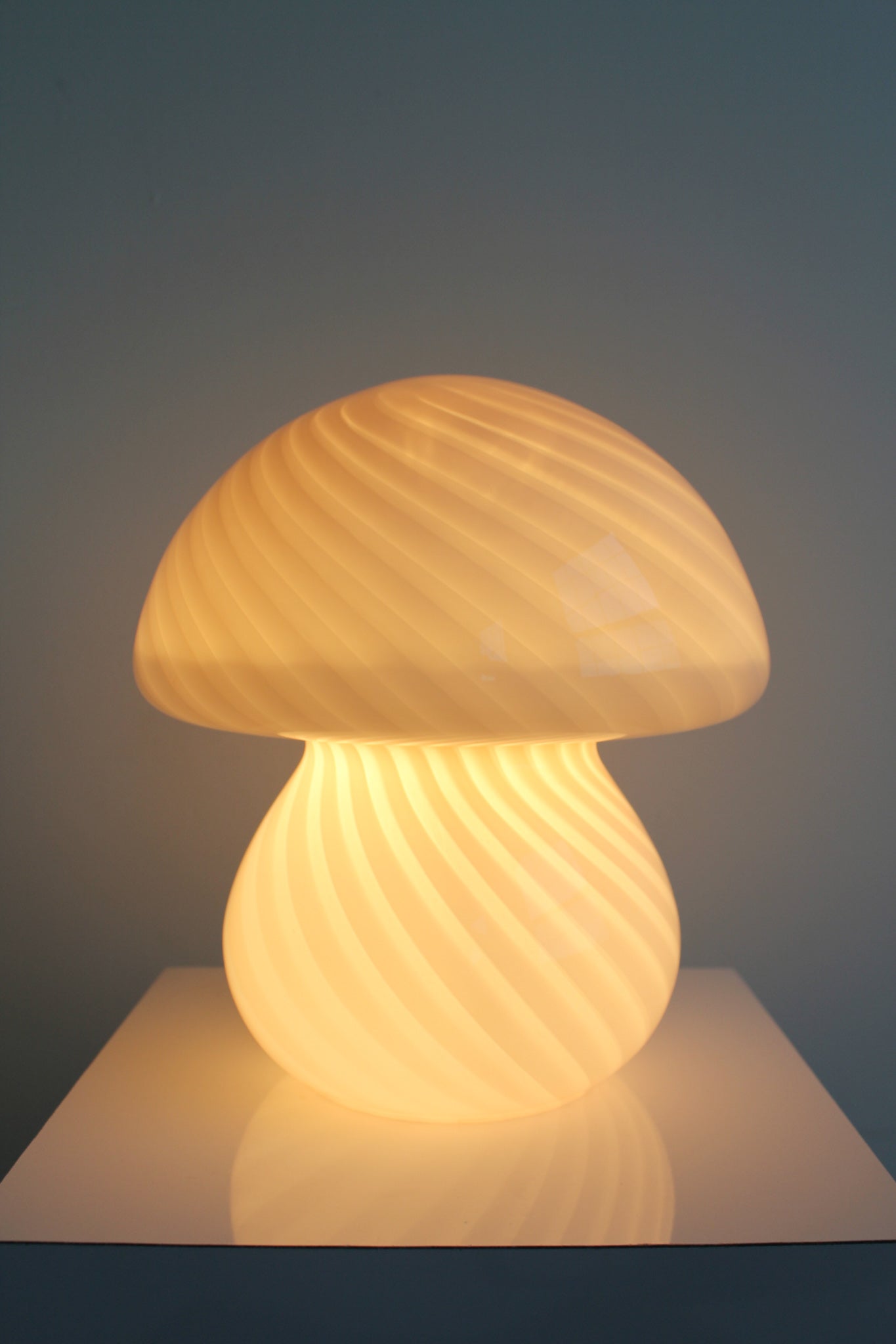 Murano Swirl Glass Mushroom Lamps