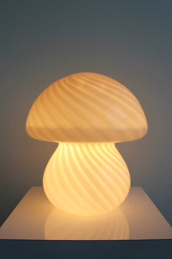 Murano Swirl Glass Mushroom Lamps