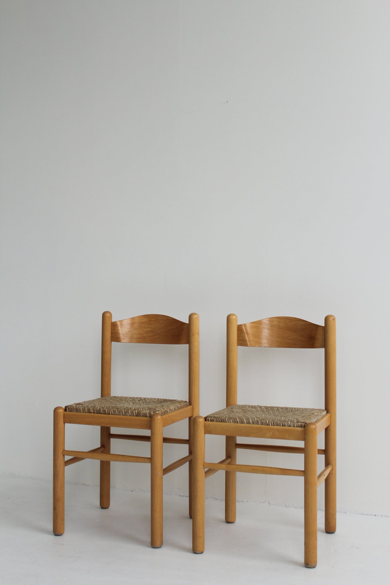 Oak and Rush  Chairs