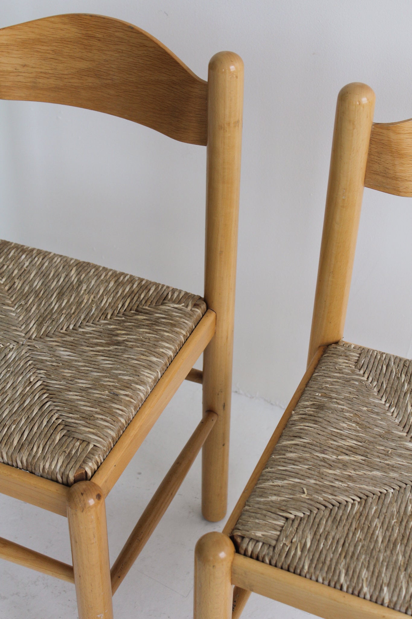 Oak and Rush  Chairs