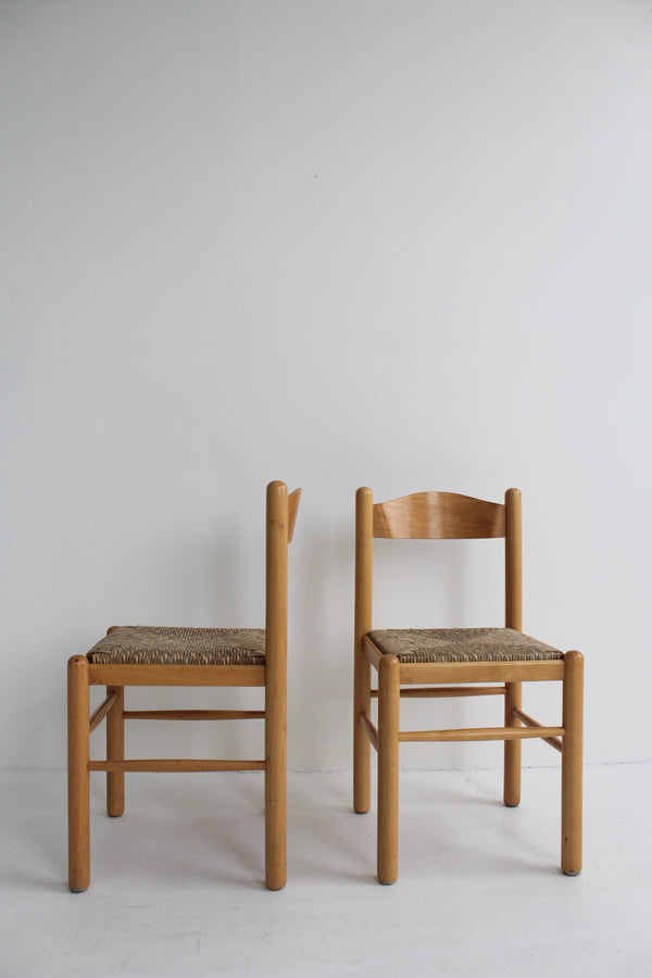 Oak and Rush  Chairs