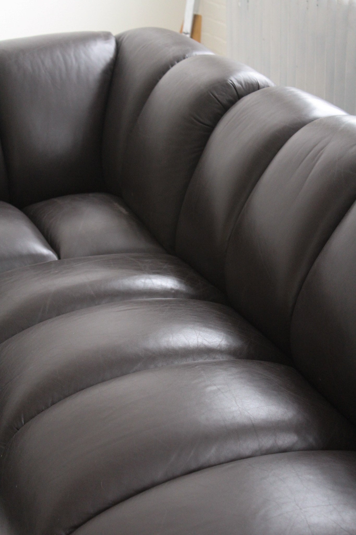 Tufted Leather Sectional