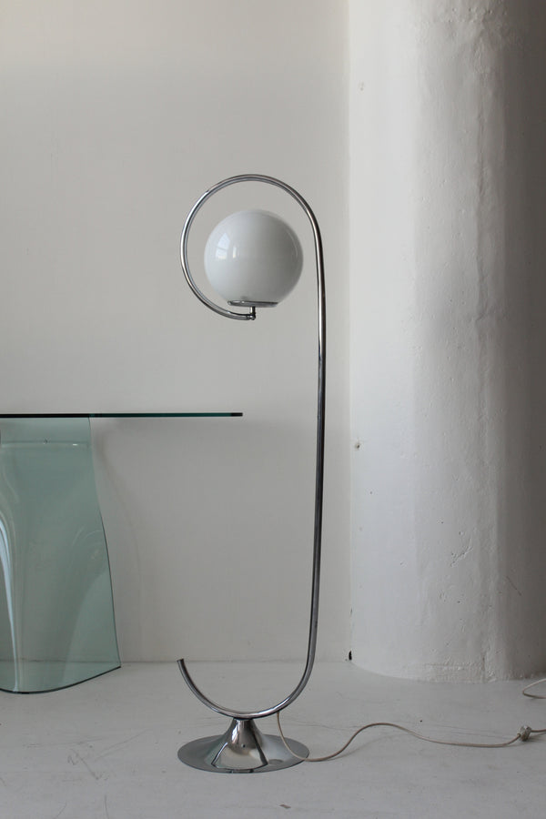 Swirled Chrome Floor Lamp