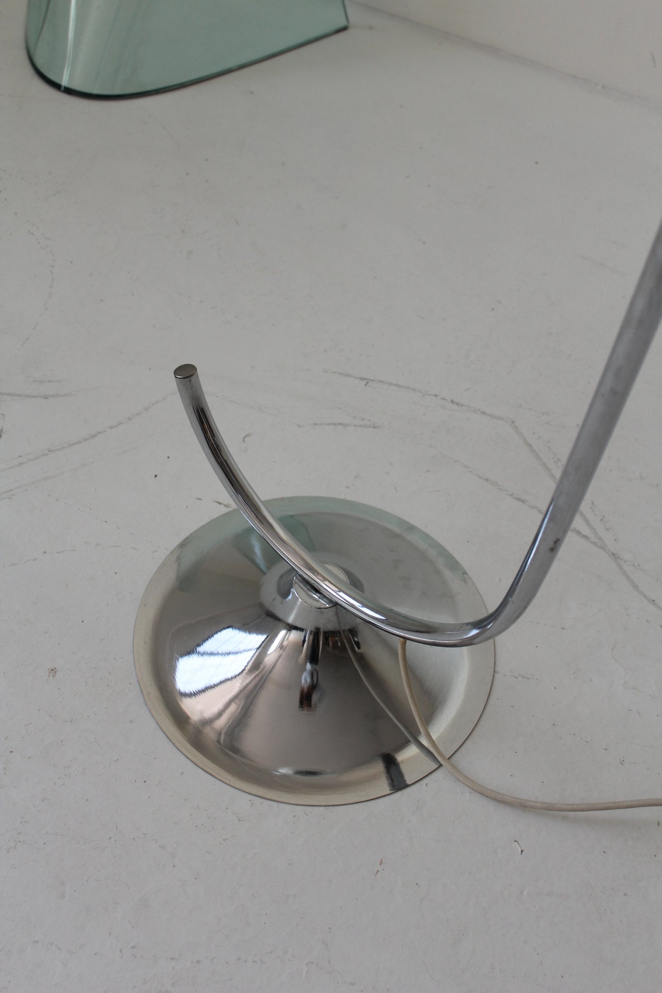 Swirled Chrome Floor Lamp