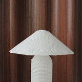 Lampe en verre à pois