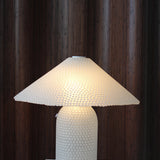 Lampe en verre à pois