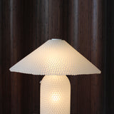 Lampe en verre à pois