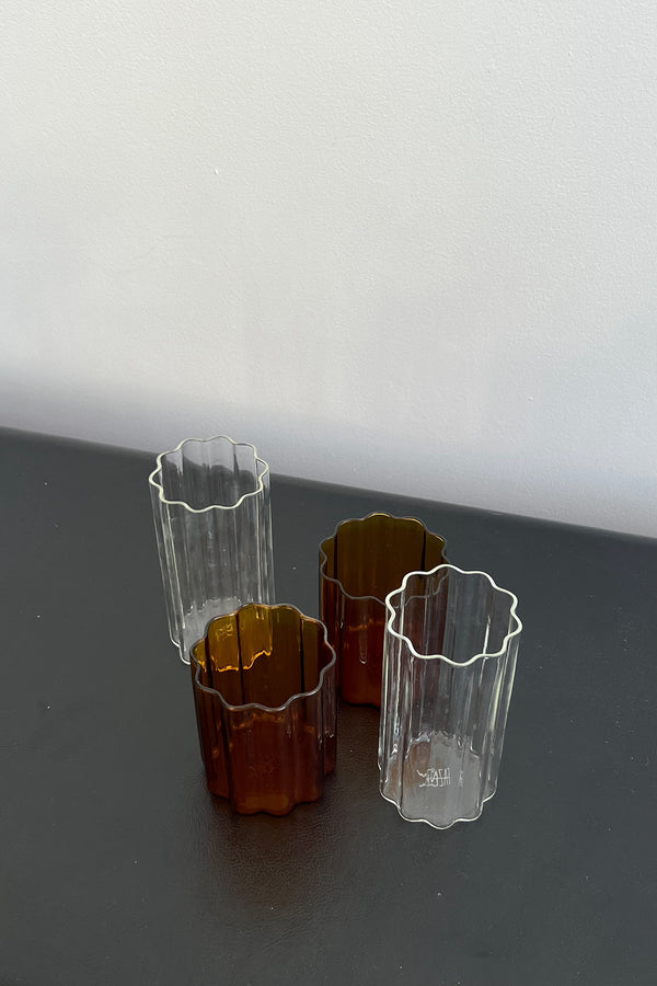 Set of Wave Glasses in Amber