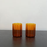 Ensemble de verres Wave en ambre
