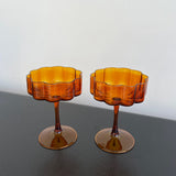 Ensemble de coupes Wave en ambre